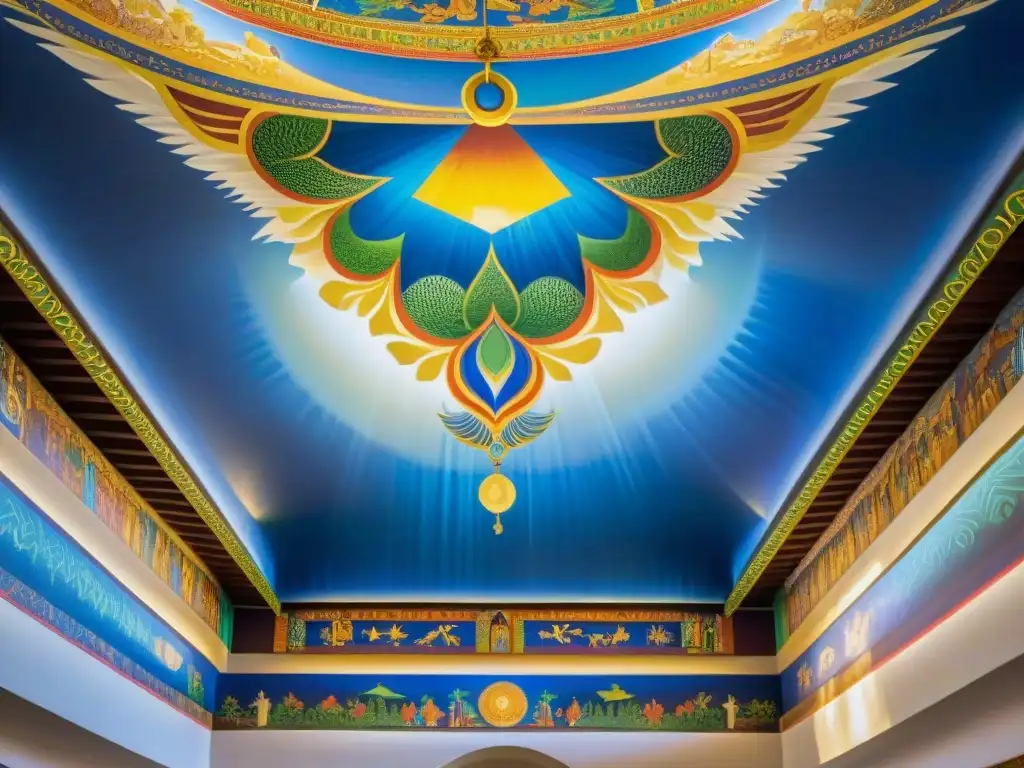 Explora los murales detallados del Templo de Damanhur, reflejo de sociedades secretas influencia mundo moderno