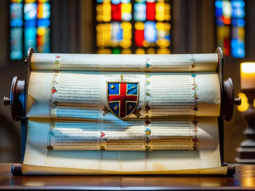 Un pergamino antiguo de los Caballeros Templarios desvela secretos en una catedral iluminada por vitrales