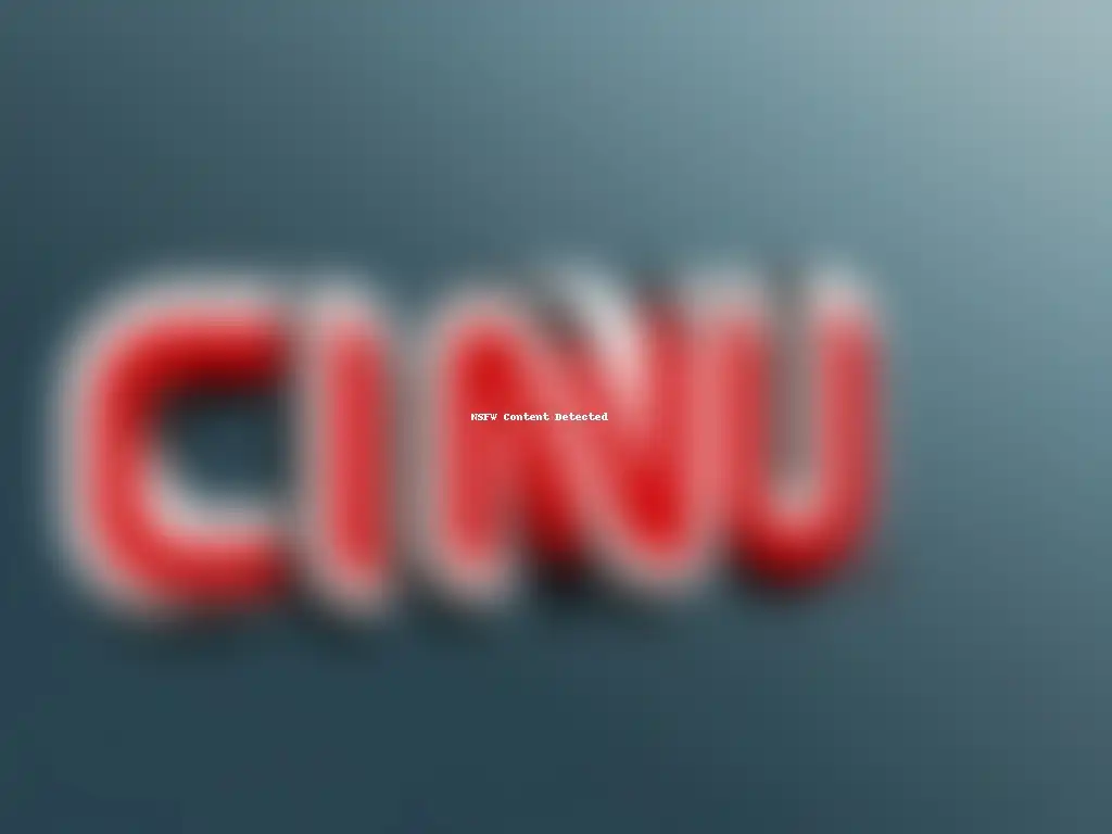 Un primer plano ultradetallado del logo de CNN, resaltando sus gradientes, sombras y dimensiones