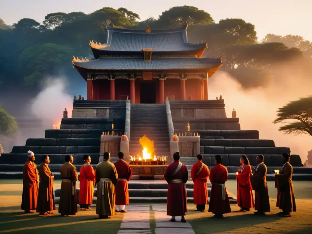 Retiros espirituales en sitios arqueológicos: Grupo en ceremonia al amanecer en templo antiguo