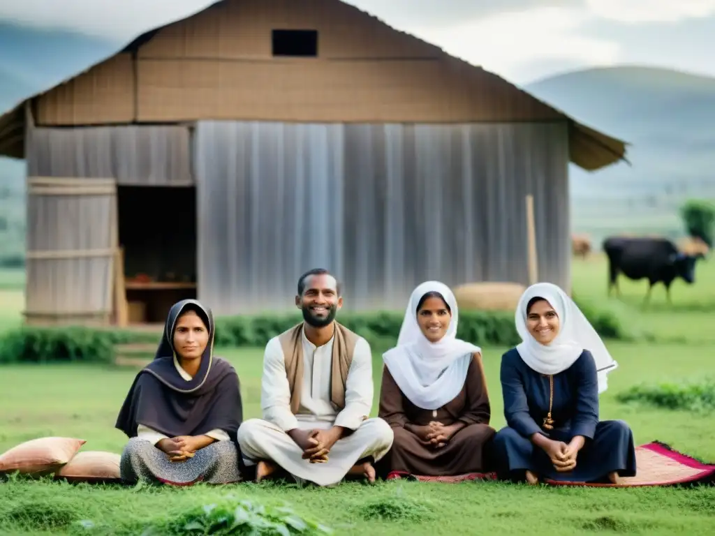 Retrato de la Secta religiosa Los Niños de Dios en actividad comunal en el campo