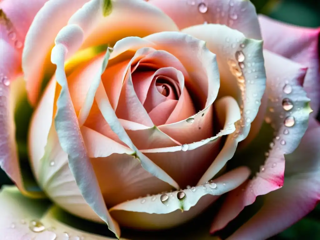 Una rosa rosada desplegando sus pétalos bajo la luz matutina, con detalles delicados y colores vibrantes