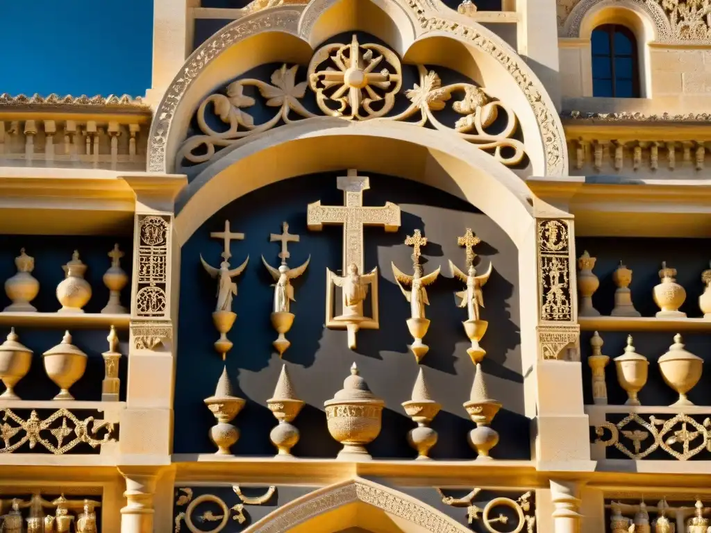 Los secretos de los Templarios: Detalles de piedra y símbolos en el Convento de Cristo en Tomar, Portugal, con sombras del sol