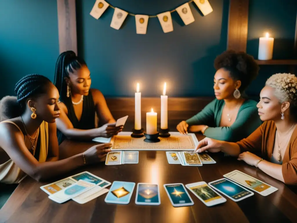 Una sesión de lectura de tarot en un ambiente contemporáneo