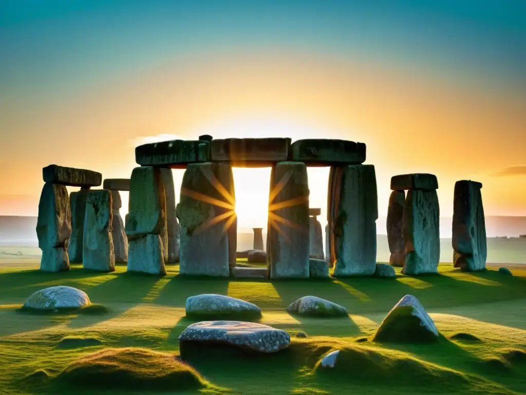 Simbolismo astronómico en las sagradas ruinas de Stonehenge al amanecer