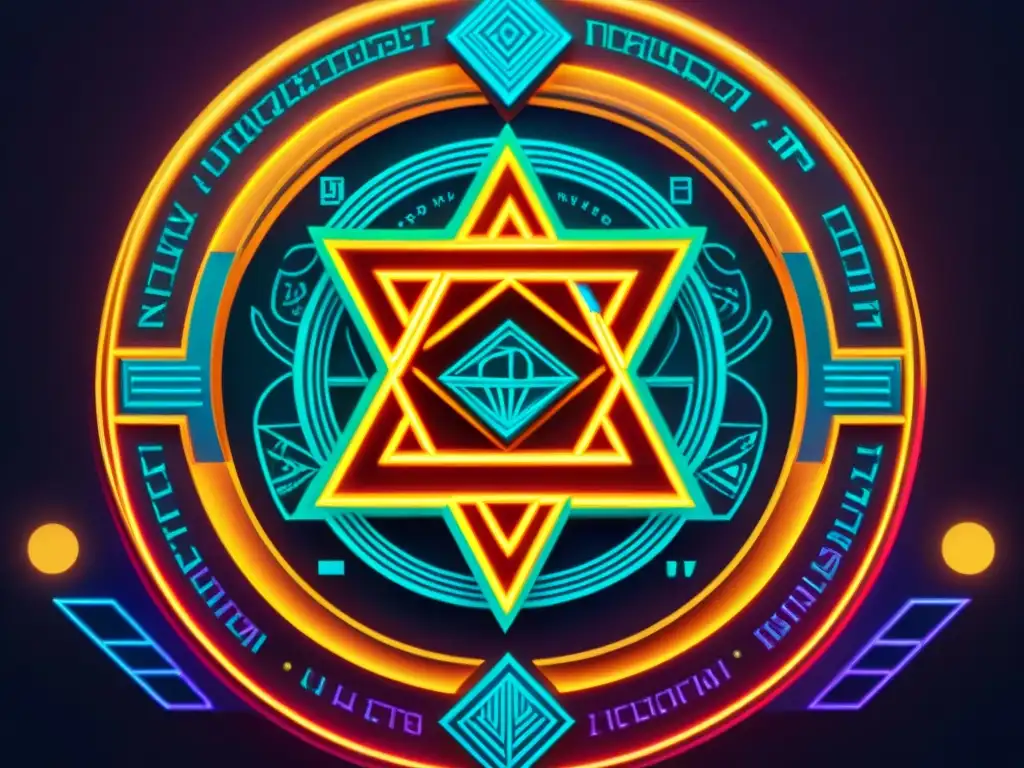 Magia digital: Criptomoneda con símbolos esotéricos Fusión de simbolismos esotéricos con diseño de criptomonedas moderno