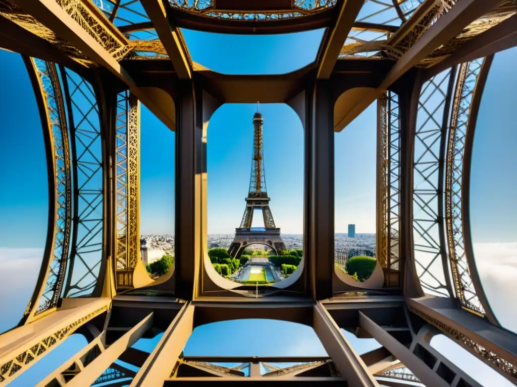 Explora los símbolos masónicos en detalles arquitectónicos de la Torre Eiffel, revelando geometrías sagradas