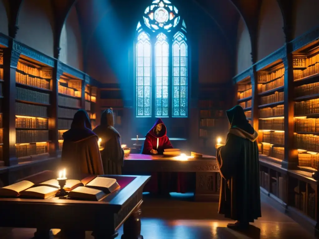Conclave secreto en biblioteca misteriosa Sociedades secretas influencian la cultura popular en misteriosa biblioteca iluminada