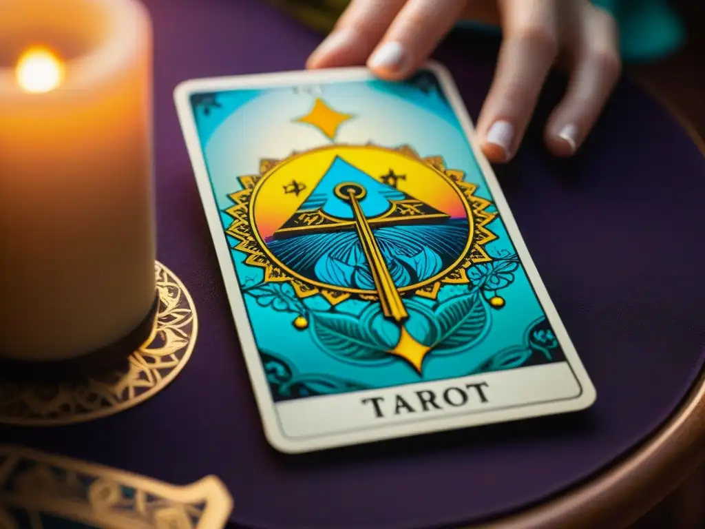 Tarjeta de tarot con diseño detallado y colores vibrantes, mejora conexión seres queridos tarot