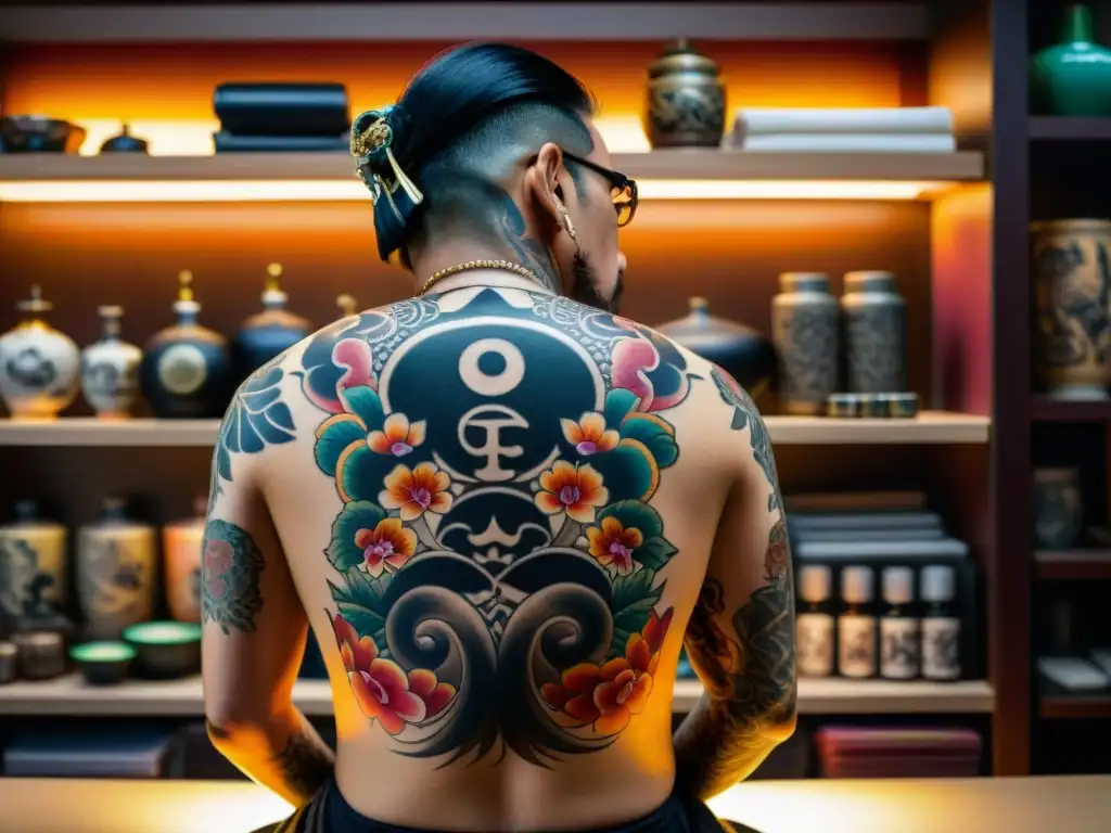 El tatuador Yakuza crea una impresionante obra en la espalda de su cliente