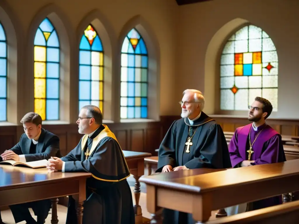 Vibrante discusión entre Jesuitas y estudiantes en aula histórica