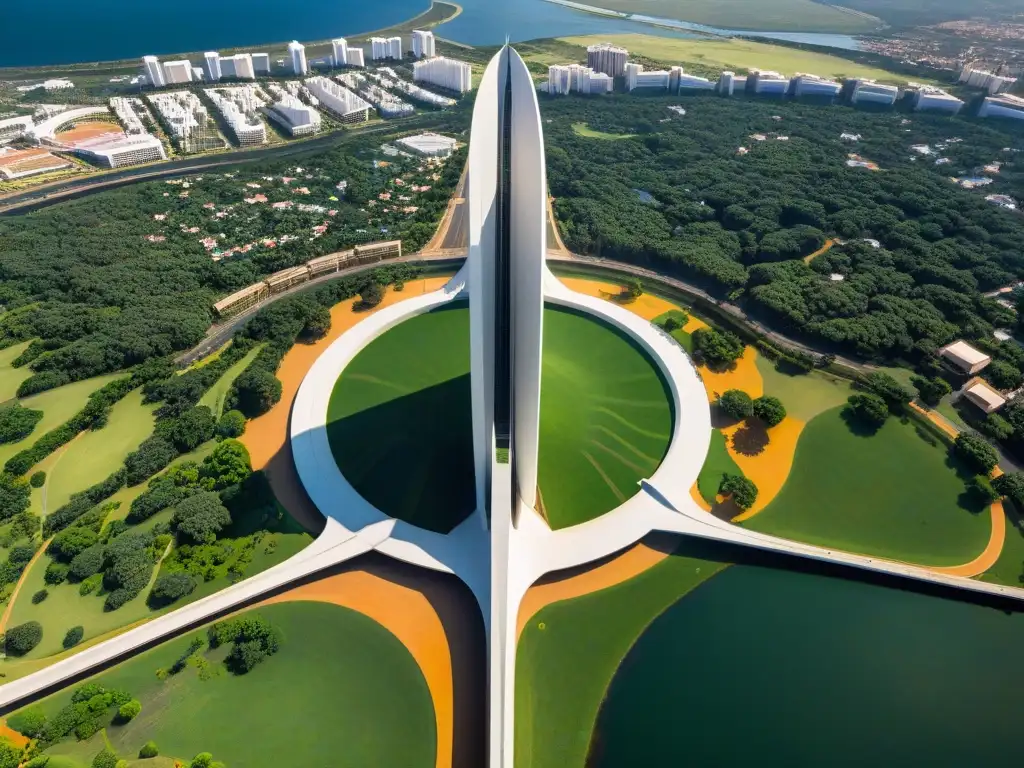 Vista aérea detallada de Brasilia resalta su diseño futurista y mensajes ocultos fundadores